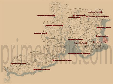all legendary locations red dead 2.
